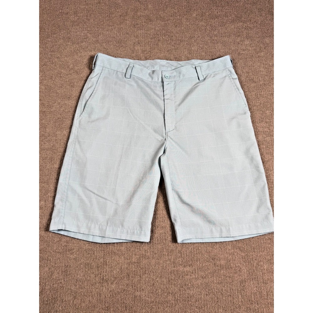 Mens Ping Golf Shorts Light Blue Window Pane Flat Front Lightweight Casual‎ 34W